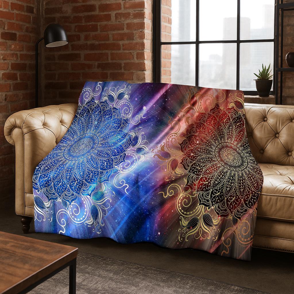 Bohemian Mandala Geometrische Blume Flanelldecke Weiche Warme Decke für Schlafzimmer Zimmer Wohnzimmer Bett Reise Camping Picknick Geschenk