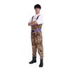 Men's Waterproof Fishing Gear: Rain Pants with Boots, Half-Body Suit, Leather Fork, Full-Body Water Shoes.