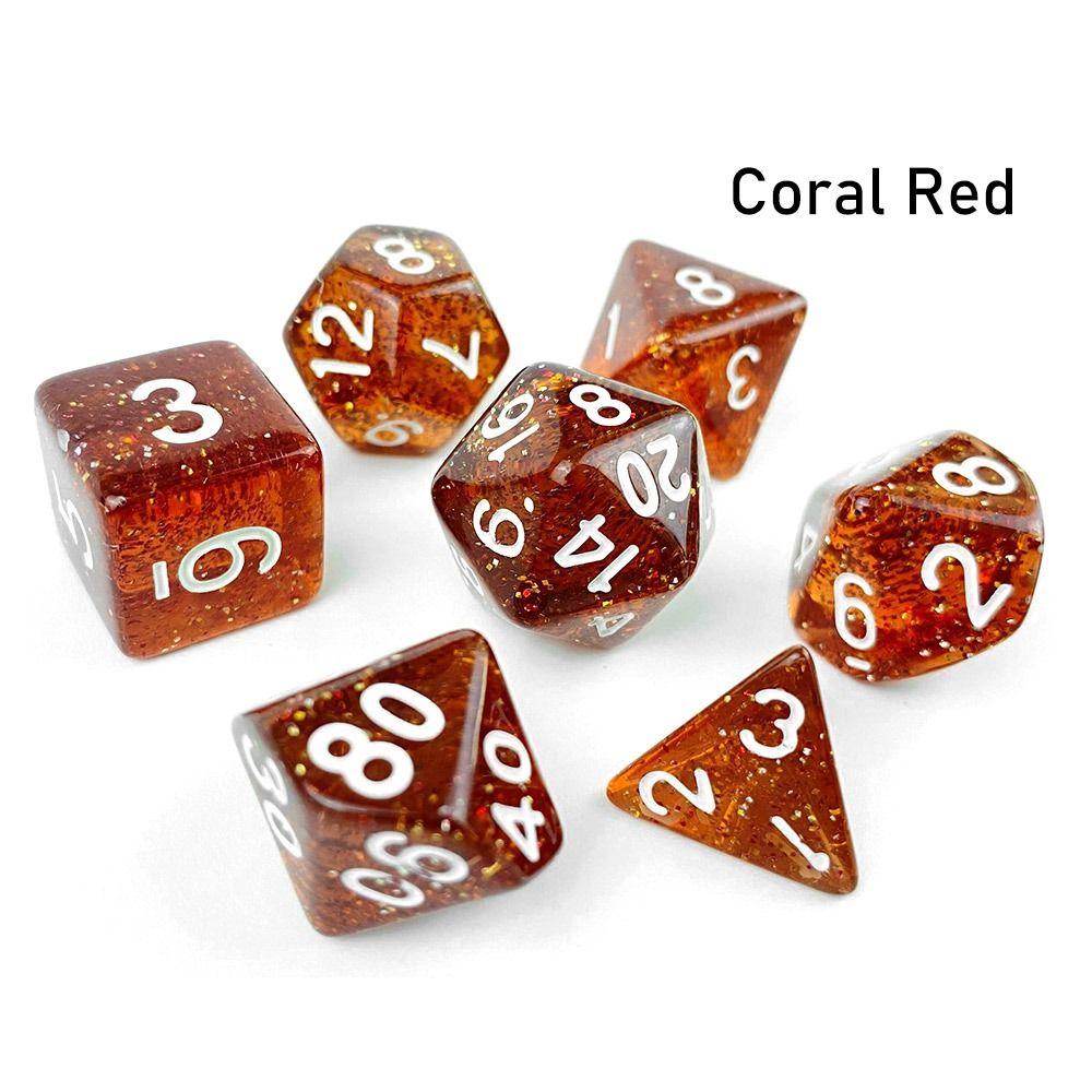 Multifaceted Digital Dice Set Double Colors Acrylic Table Game Opaque Polyhedral Dices for DND Dice Tabletop Role-Playing Game