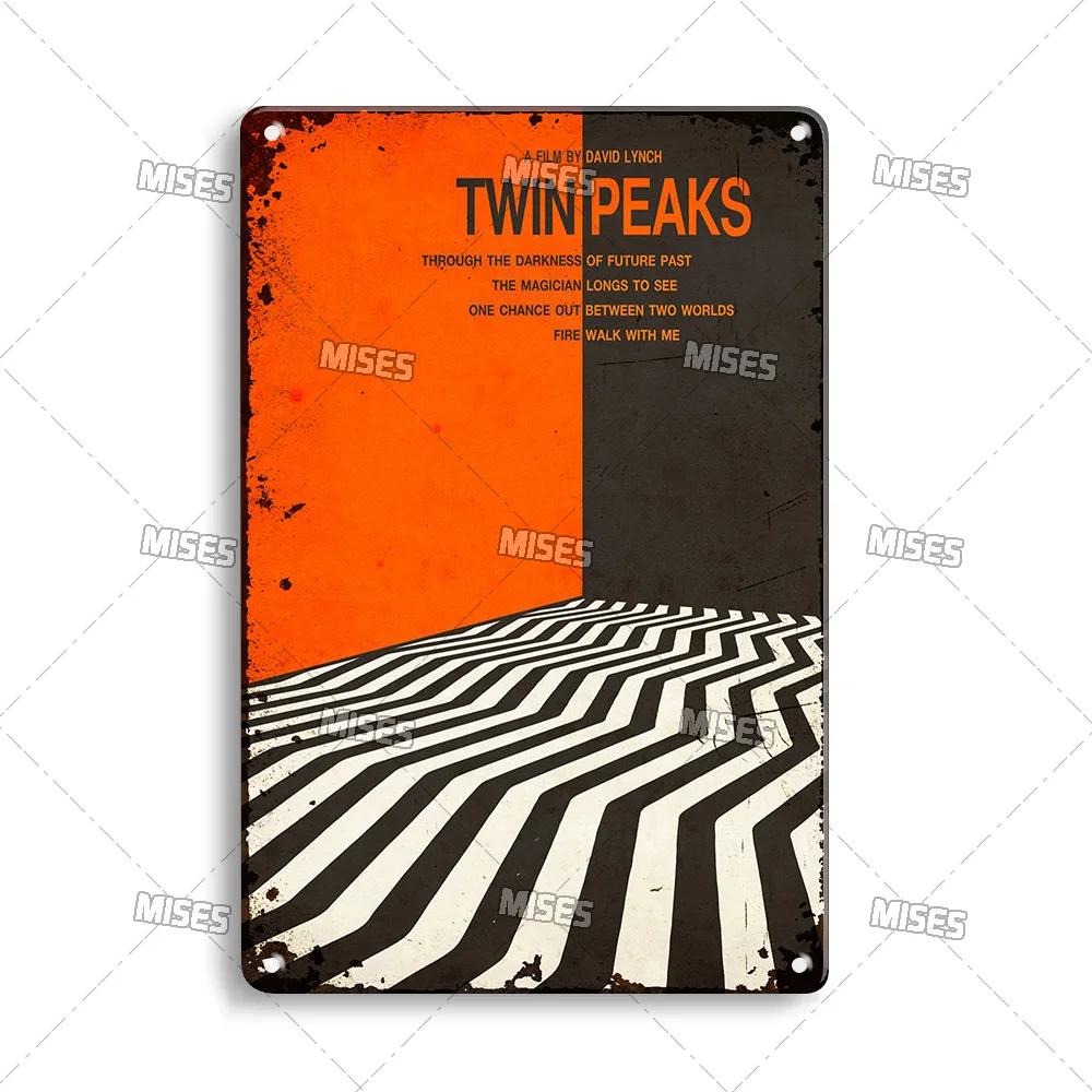 MISES Twin Peaks Classic TV Metal Sign Rusty Metal Poster Man Cave Garage Club Industrial Decor Decorative Plate Metal Plaque