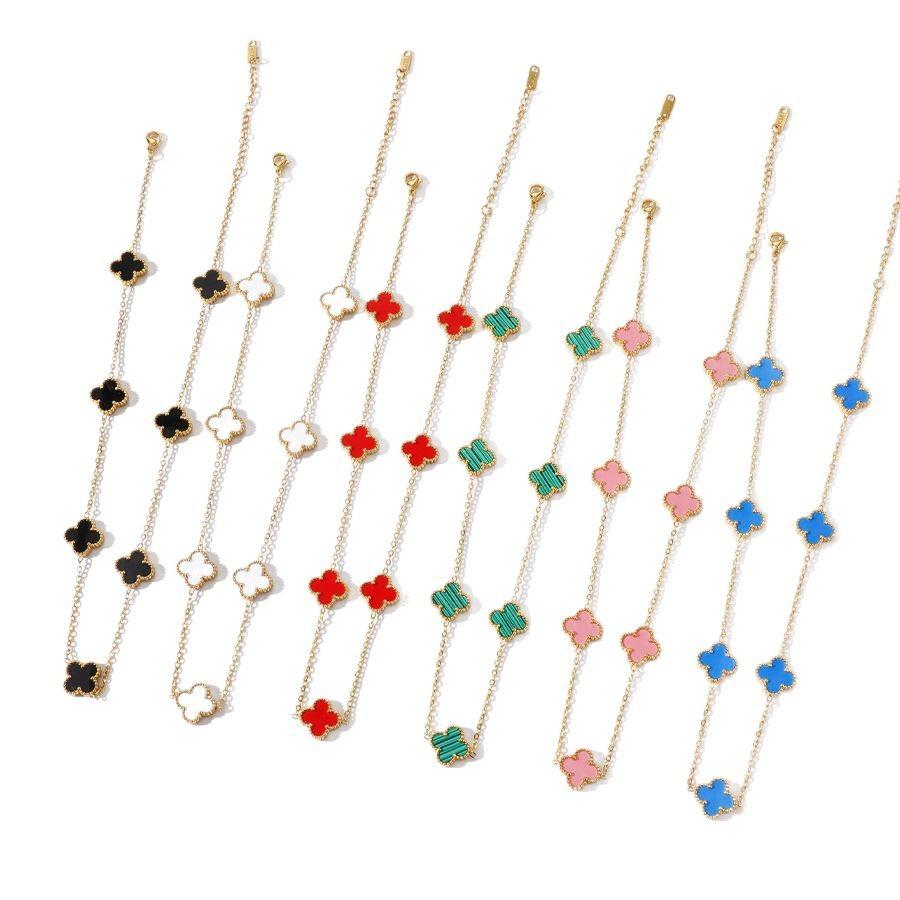 7 Flowers 13mm Double-sided Titanium Steel Four-leaf Clover Necklace Does Not Lose Color 18k Light Luxury Ladies Necklace