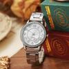 Classic Heart Shape Quartz Watch For Women With Diamond Accents And Alloy Steel Band