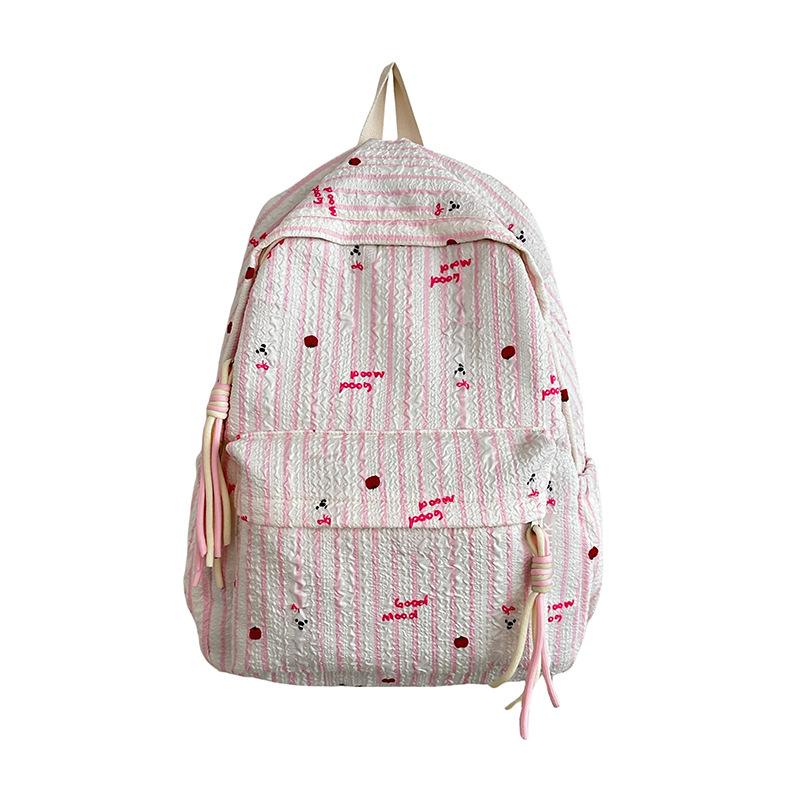 Fashion Backpack Summer New Female Junior High School High School Large-capacity Bag College Students Korean Version of High Value Leisure Backpack.