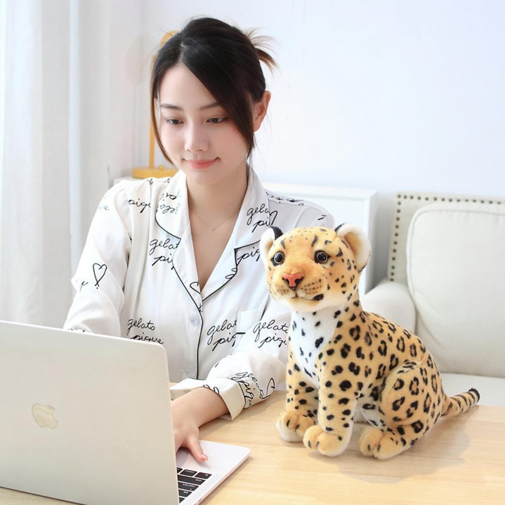 Soft Simulation Snow Leopard Plush Toy Snow Leopard Simulation Cheetah Plush Toy  Kids Doll