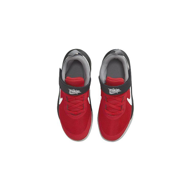 Nike Team Hustle D 10 Cushioning Abrasion Resistant Low top Children's Basketball Shoes Black Red CW6736-607