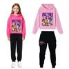 Kpop Demon Hunters Girls' Half-Zip Cropped Hoodie Set - Short/Long Sleeve Printed Casual Outfit