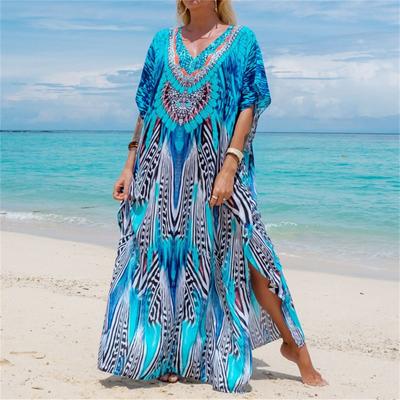 Ladies Loose Beach Cover Up Robe Vacation Sun Shirt Cover Up