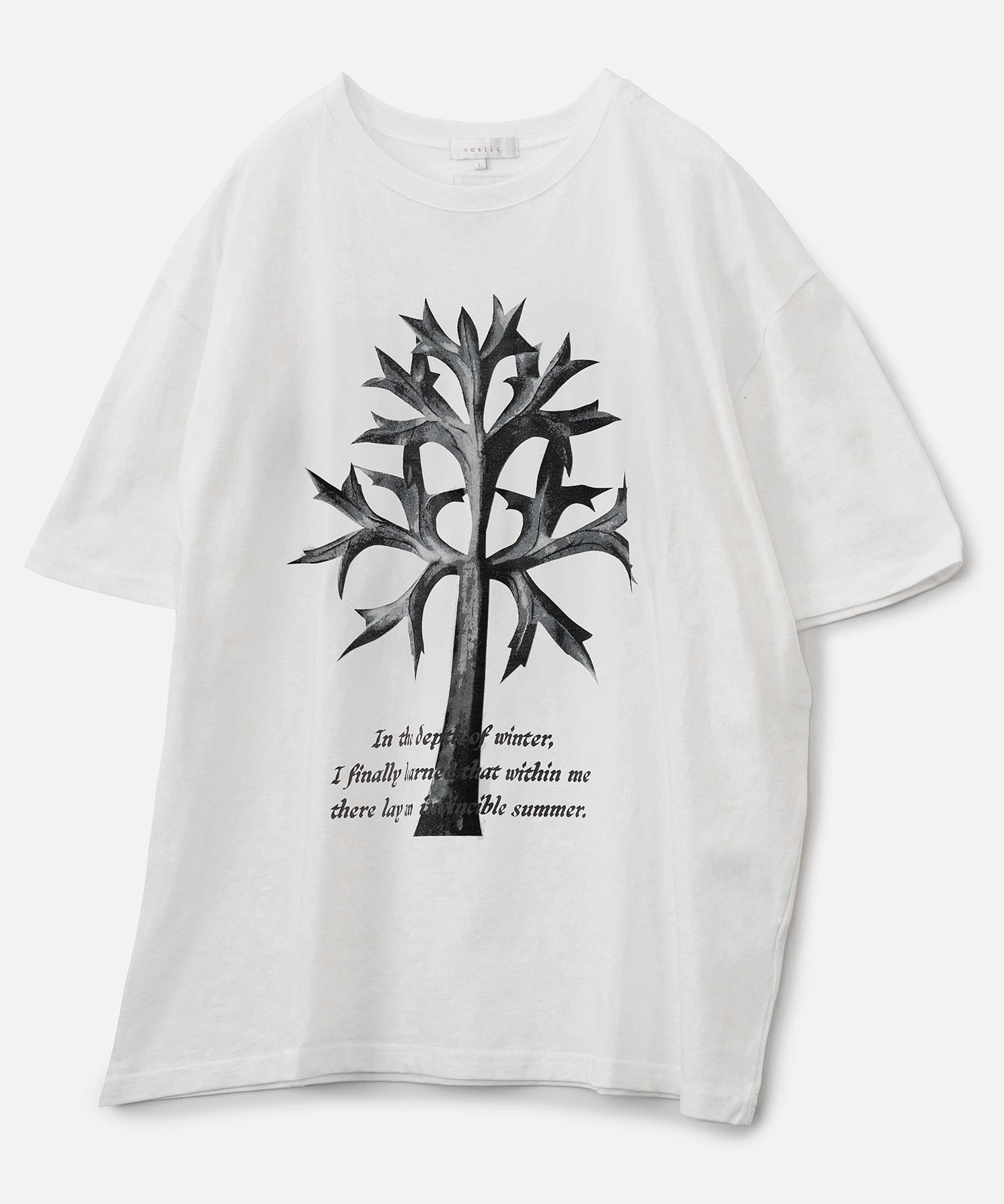 Футболка с надписью Bastic Tree_Белая White/M