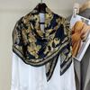 Black Gold Phoenix, Silk Crepe Satin 110 Large Square Scarf Mulberry Silk Silk Scarf Spring And Autumn Shawl Scarf Women