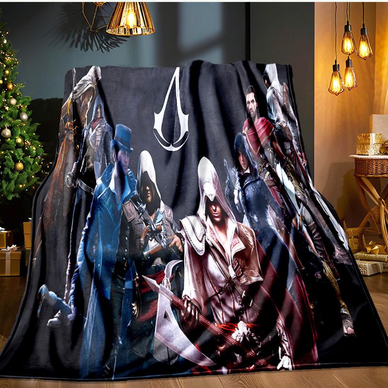 Assassin Game Flannel Blanket, Use for Birthday/Holiday Gift, Soft Blanket for Sofa/Bed/Camping/Office/Tourism Use,All Seasons