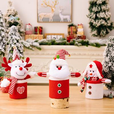 Vianočná darčeková krabička Pletená Roztomilý Santa Claus Snehuliak Los Bábika Darček Sušienka