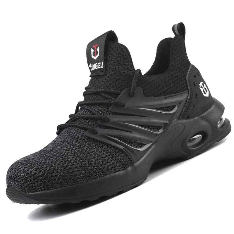 Men's Shoes Safety Shoes Lightweight Sports Casual Air Cushion Shoes Steel Toe Cap Anti Impact Anti Puncture Labor Protection Shoes