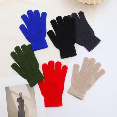 Winter Bonbonfarbe Allround Warme Touchscreen Fünffinger Strickhandschuhe Unisex