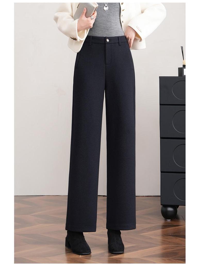 2025 Herbst/Winter High Waist Tencel Wolle Zigarettenhose: Schlankmachender lockerer Fall für vielseitige Freizeitkleidung
