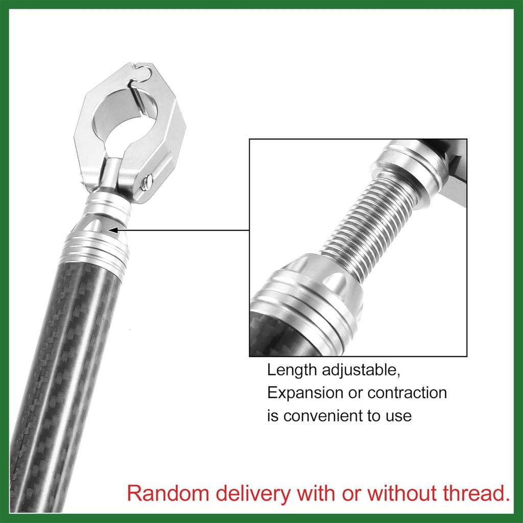 Motoforti Universal 22mm Aluminum Alloy Carbon Fiber Pattern Silver Tone Motorcycle Balance Bar Crossbar Handlebar Adjustable Motorbike Accessories