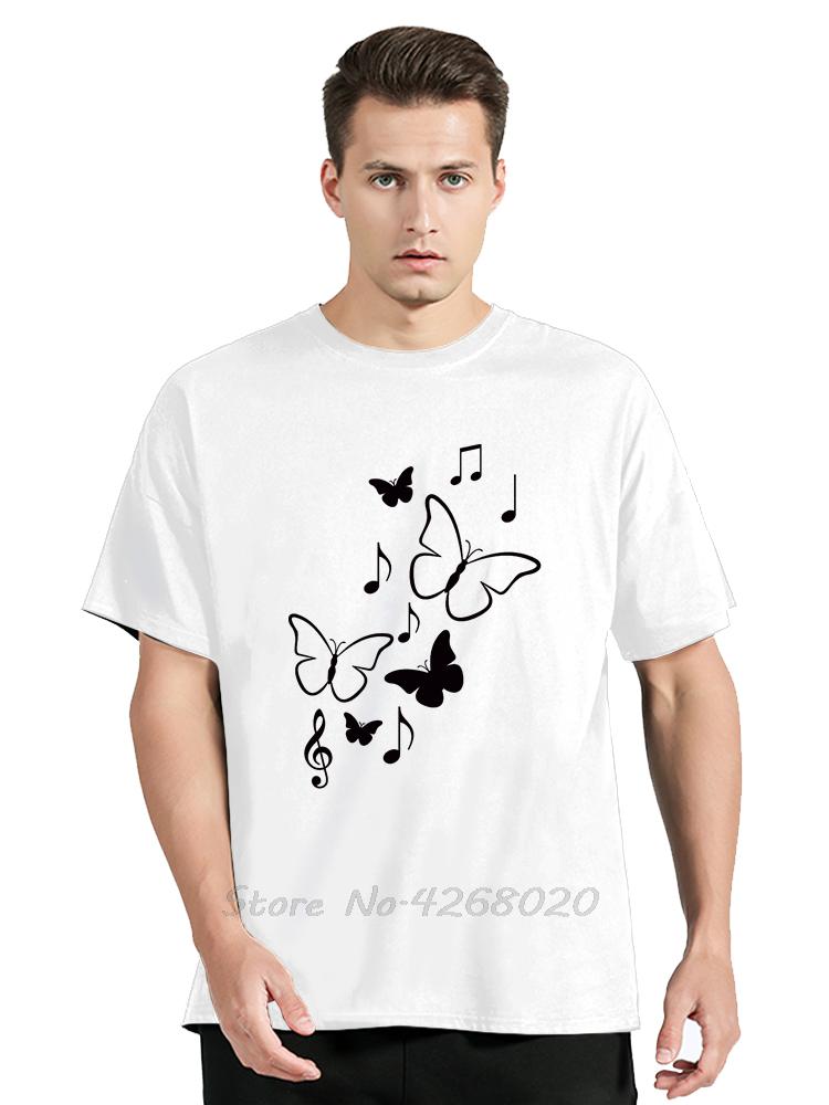 Mens Clothing Colorful Butterfly Petal Oversized Tshirt Short Sleeve Round Cotton Tshirt Cute Graphic Fitness T Shirt Female