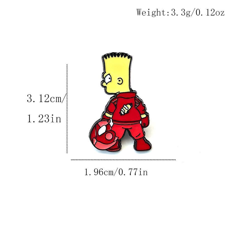 Классическая брошь «Симпсоны»: Креативная металлическая мультяшная булавка Барт и Гомер