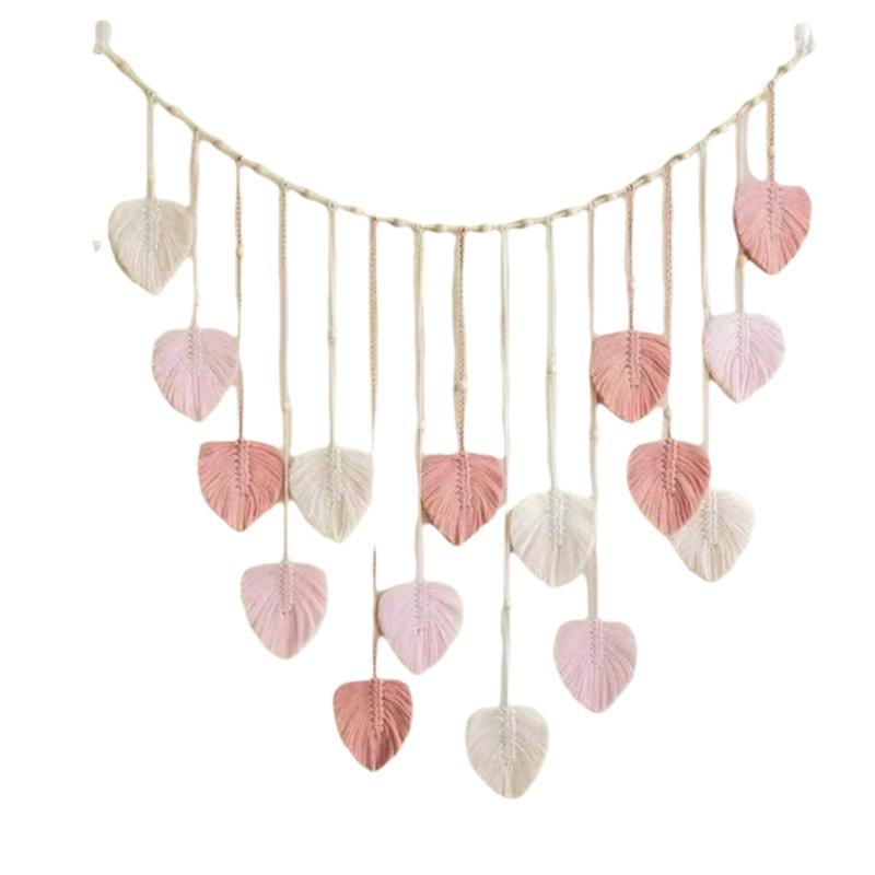 

Leaf Macrames Wall Hangings Tapestrys Home Decorations Home Gift рожевий