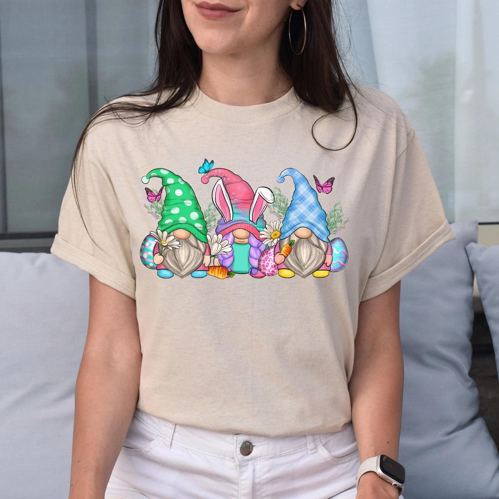 Three Easter Gnomes Unisex shirt Easter bunny gnomes gift White Sand 2XL