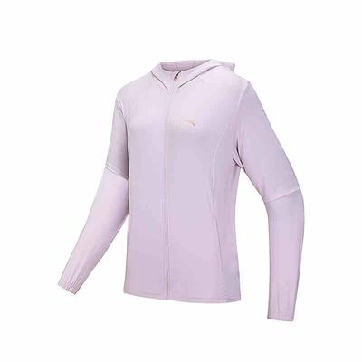 Training Series Solid Color Zip-Up Hooded Versatile Breathable UV Protection Sun Protection Jacket Women Jackets Feather-Purple 162527717-5