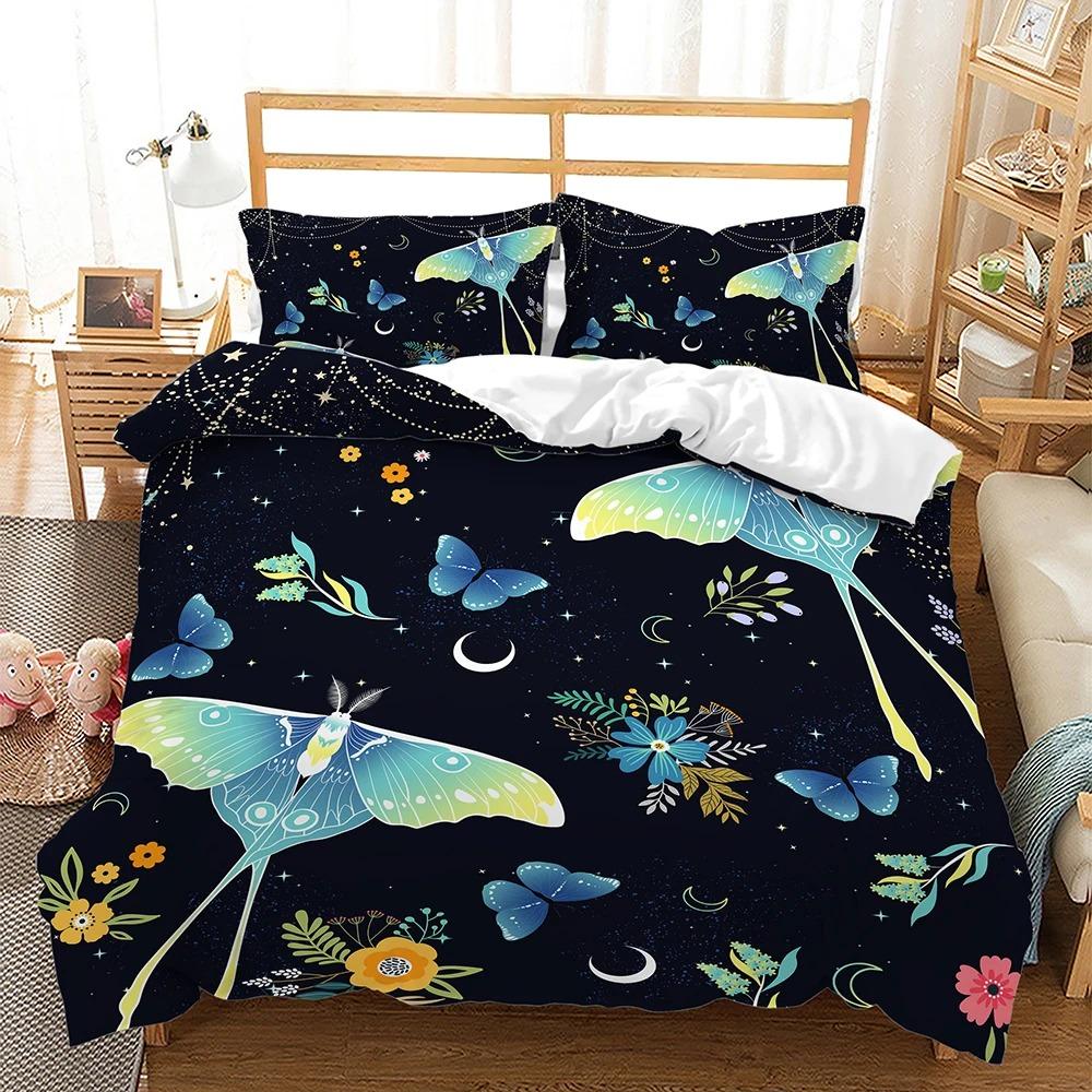 Butterflys Birds Flying Animal Comfortable Duvet Quilt Cover Pillowcase Bedding Set Children Bedroom Decoration Home Textile