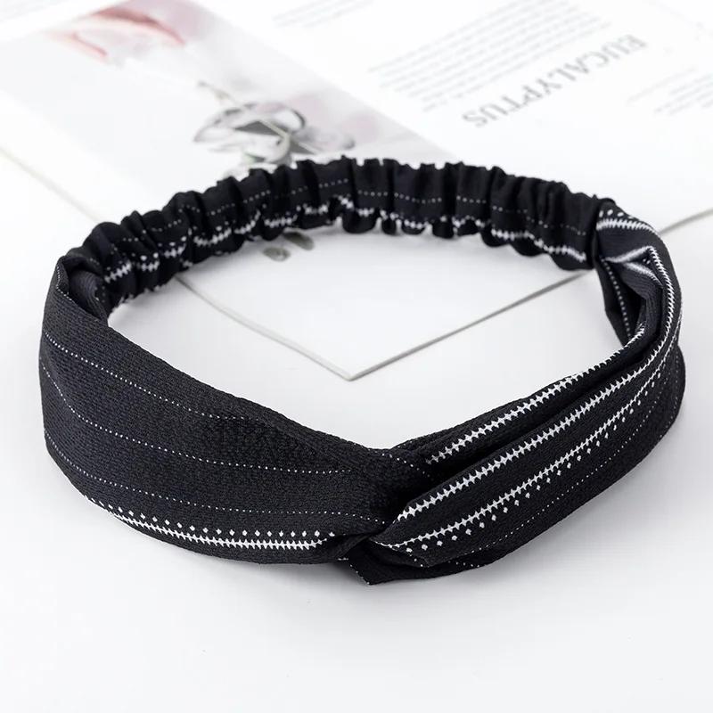 

Новая корейская ретро-принтованная повязка-крест для женщин, милые простые эластичные резинки для волос, повязка для волос, аксессуары для волос для девушек