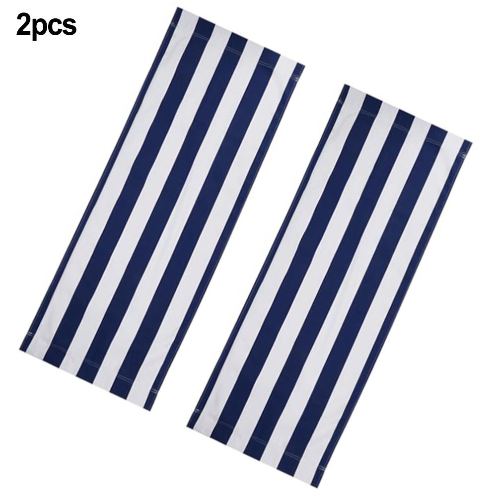 1/2Pcs Beach Chair Cover Beach Lounger Replacement Cloth Polyester Fabric 120x44cm White And Blue Striped Picnic Chairs Cover
