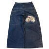 GLYDE Jeansy Baggy z Haftem Ubrania Y2K Mężczyźni Kobiety Harajuku Hip Hop Haftowane Vintage Niebieskie Jeansy Baggy Niskie Stan Szerokie Nogawki