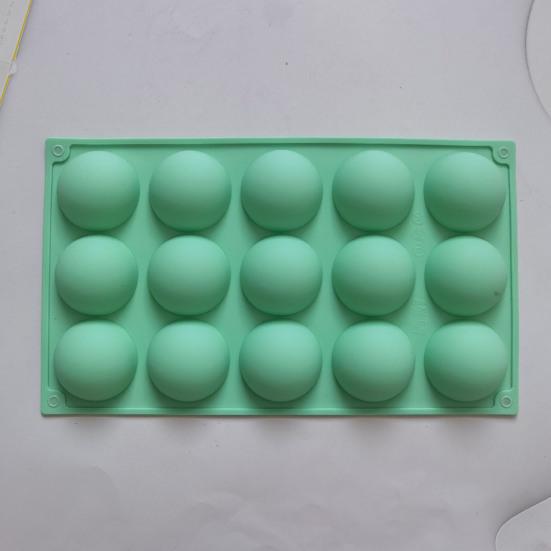 Silicone Chocolate Mold 15 Cavity Round Shape Baking Mold Non-Stick Freezer Mold Oven