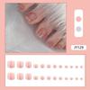 24pcs/box Aurora Toe Nails Cat Eye Foot Nails French Style Press On Nail  for Women Girl
