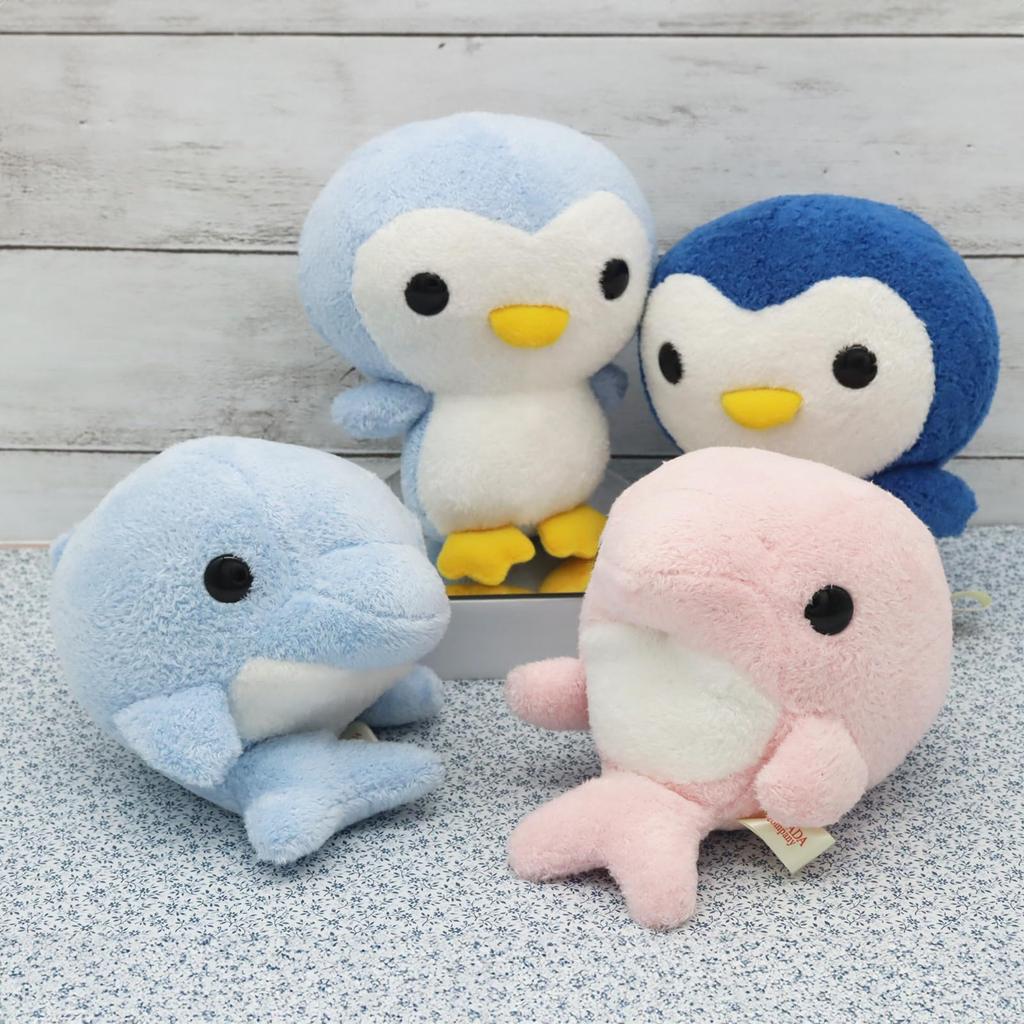 Shinada Plush Animal Rep Umi Each of Dolphin and Set of 4 (2 Penguin) (S)