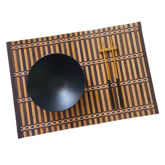 Bamboo Woven Placemat Retangle Shape Thickened Heat-Resistant Oil-Resistant Non-Slip Parties Weddings Banquets