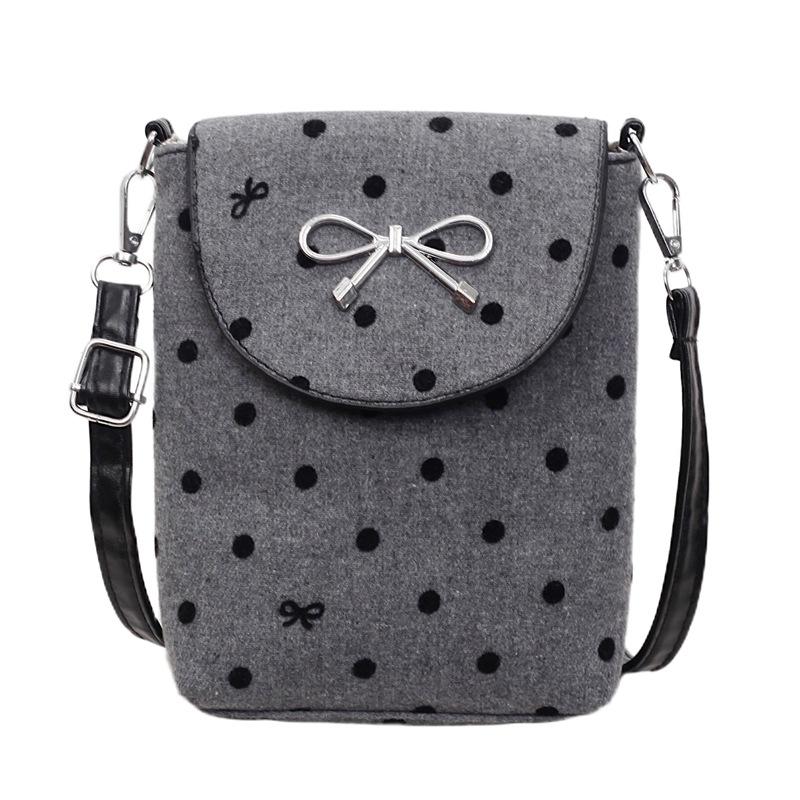 A Niche Design Bow Polka Dot Crossbody Bag, A Fashionable Small Crossbody Bag, and A Simple Commuting Phone Bag