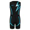 Boys Shiny Contrast Leotard Sleeveless Press Button Crotch Shorts Gymnastics Outfit