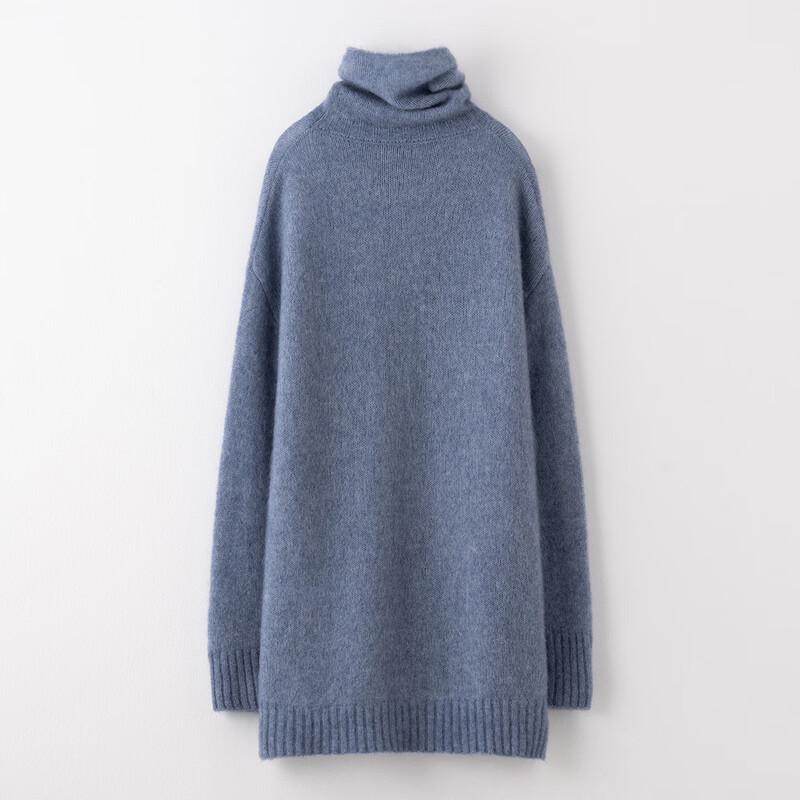 SinoFuDe Women's Wool Blend High-Neck Knit Sweater