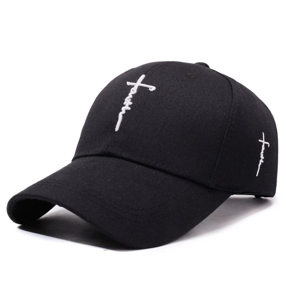 Embroidery English Cross Casual Baseball Cap Men's Women's Youth Adjustable Hat