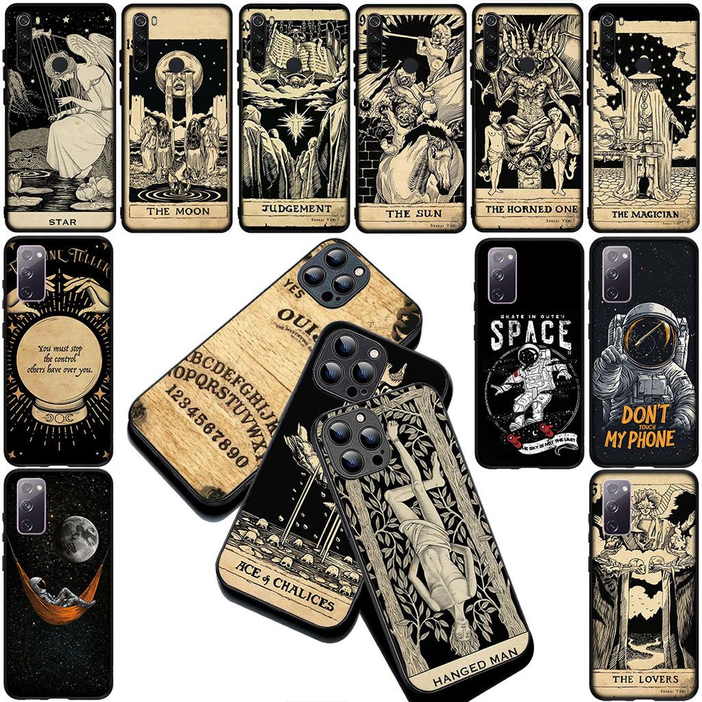 Witch Divination Tarot Moon Astronaut Space for Samsung Galaxy S25 S24 S23 FE Ultra Plus S7 Edge S25+ S24+ A56 5G + Phone Case