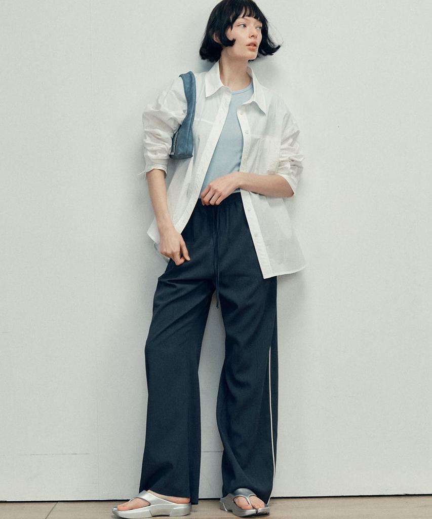 MALOUPE 4121 Summer Nylon Oversized Shirt (White)