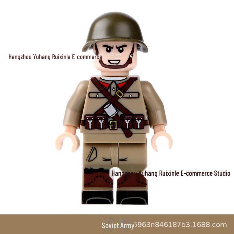 

Минифигурка солдата Второй мировой войны, развивающий конструктор для детей Soviet Army