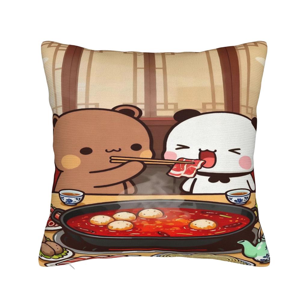 Bear And Panda Bubu Dudu Pillow Cover Kawaii Pillow Case For Sofa Bedroom Home Decor Cushion Cover Polyester Pillowcases Gift