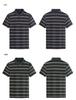 [Exquisite Embroidery Label] Summer New Business Classic Color blocked Striped Short sleeved Polo Shirt for Men