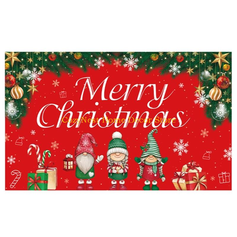 92MF 70.8x43.3Inch Christmas Scene Backdrop Polyester Cloth For Indoor Holiday Party Decorations And Photography Backgrounds