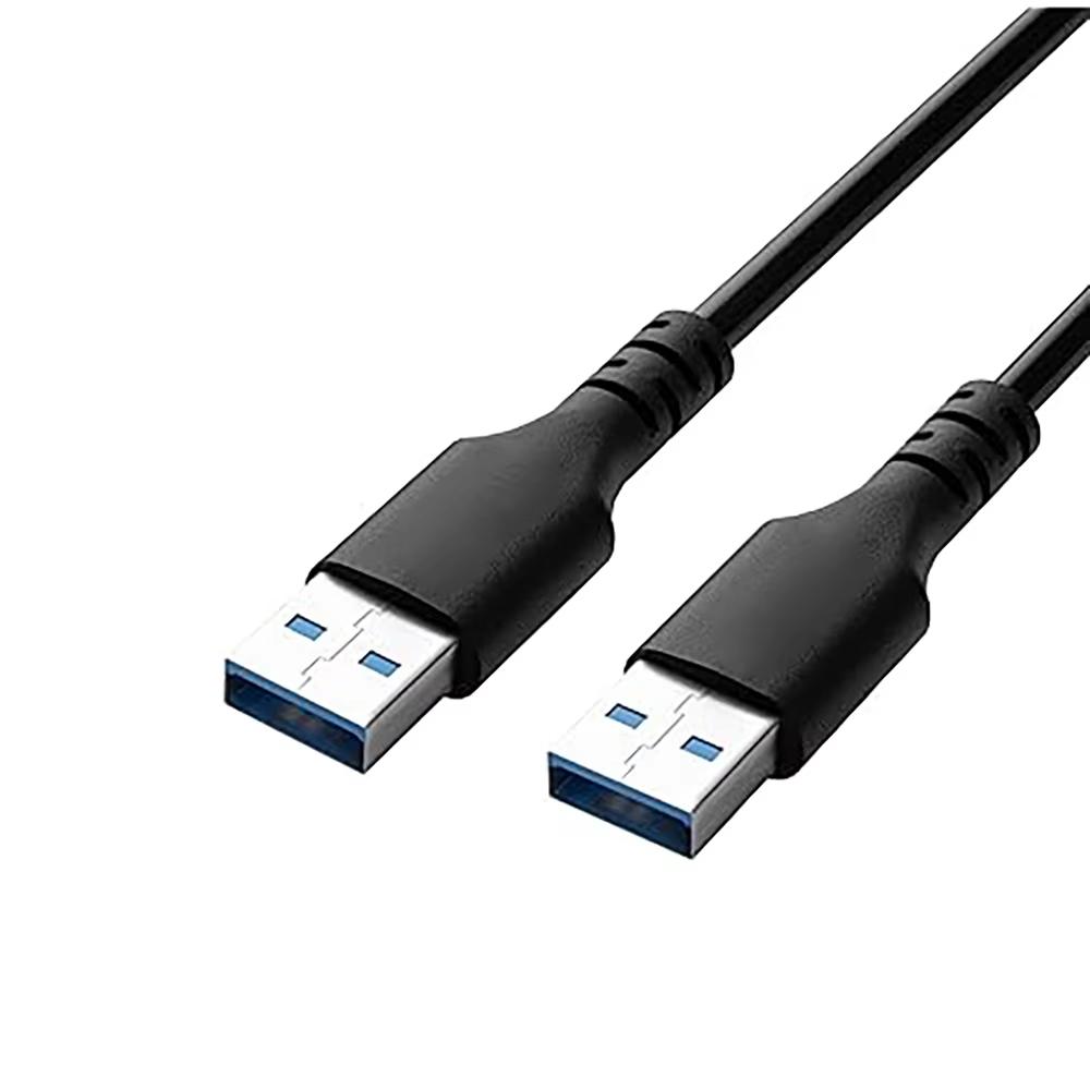 USB 3.0 Male to Male Cable 3A Fast Charging PVC Jacket Black & White Pure Copper Braid Computer Use
