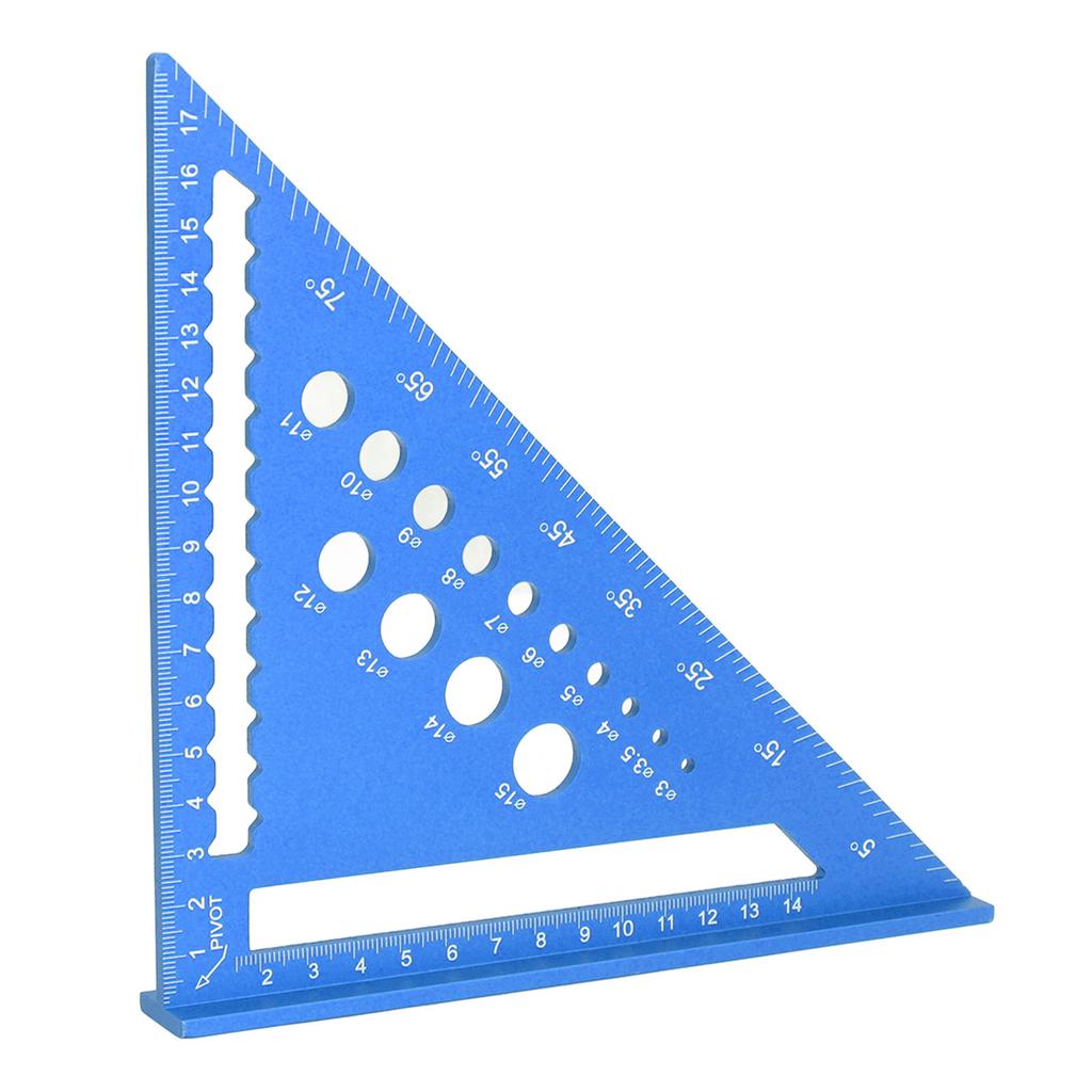 7 Inch Triangle Ruler Metric Rafter Square 90 Degree Hole Ruler Protractor Aluminum Alloy
