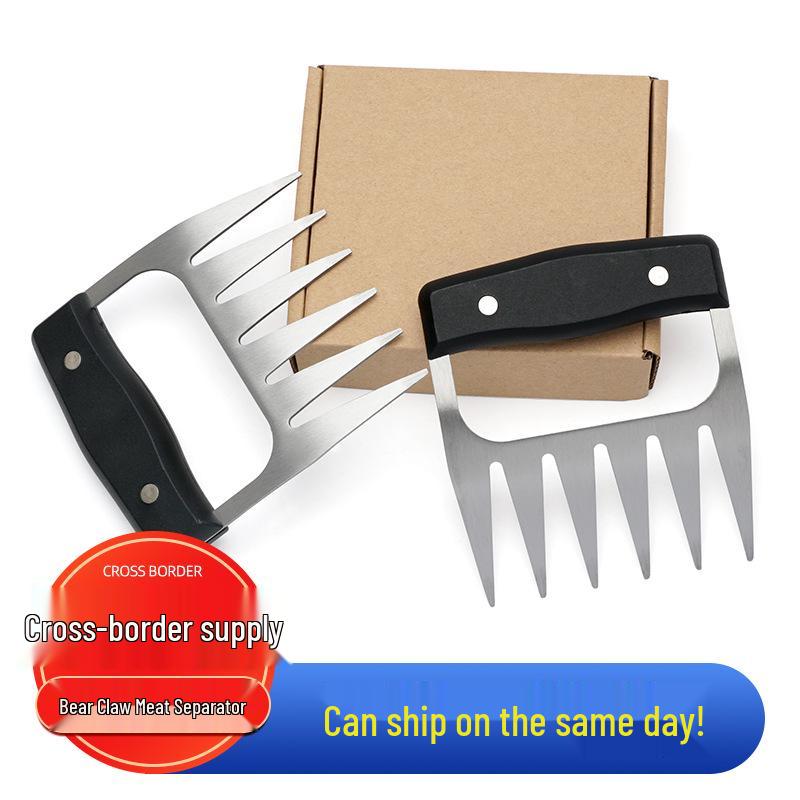 

Stainless Steel Bear Claw Meat Shredder with Wood Handle for Beef and Chicken – Versatile BBQ and Cooked Food Mince Cutter PP Handle, PP Bag