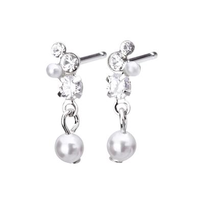 LOKUMI Hergestellt in Stud Nickel Ohrringe, Hypoallergen, Japan, Perle, Bijou, Stecker, Schwingend, Ohrringe, Damen, Schlicht, Kristall, Klein, Beliebt, Büro,