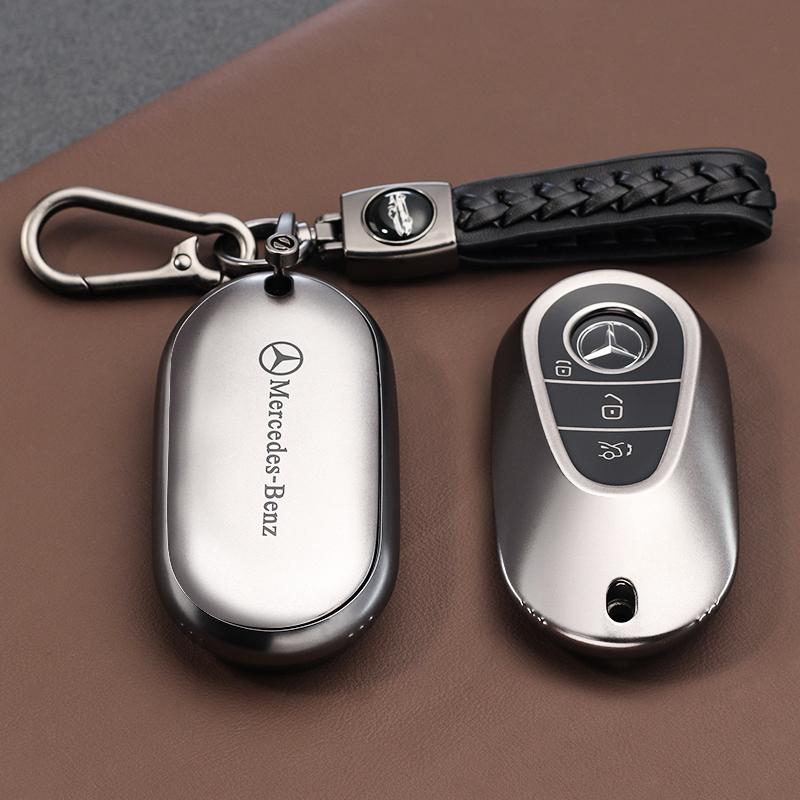 Alloy Style Fashion Car Key Case Cover Shell Fob For Mercedes Benz 2023/24 C/SClass W223 W206 S350L S400L S450L S500L Protector ZS4