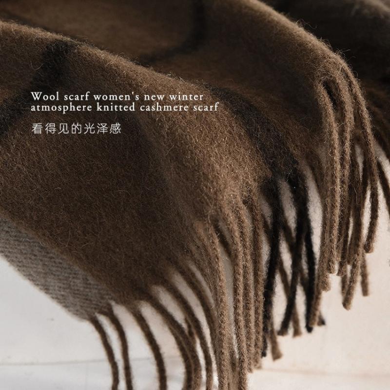 High Quality 100% Wool Muffler Classic Simple Solid Men Women Scarf Fall Winter Thick Casual Shawl Male Female Tassel Scarves