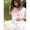 Girls' Spring and Summer Autumn Casual Loose Sweet Cute Outer Wear Homewear Cardigan Short sleeve Trousers Pajamas Set