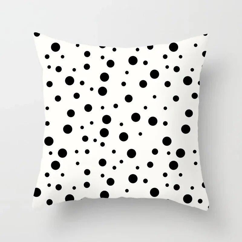 45x45cm Simple Fashion Black and White Geometric Stripe Printed Pillowcase Polyester Sofa Seat Cushion Cover Modern Home Decor